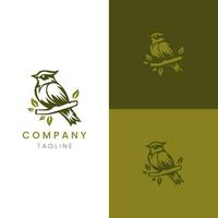 Elegance in Plumage Bird Logo with a Blend of Classic and Modern vector