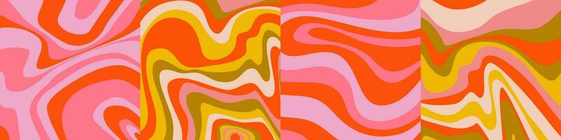 Psychedelic trippy y2k retro background swirl. Simple vector illustration. Groovy wave print. Vintage background. Psychedelic groovy spiral.