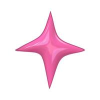 3d set y2k colorful glossy plastic element. Abstract shape plastic render. Y2K form star. Vector illustration 3d render.