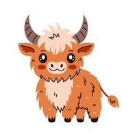 Highland Cattle Cow Character vector