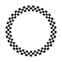 Circle chess frame. Round pattern border black and white. Ornament for photo, winner and racing. Vector isolated element on white background.