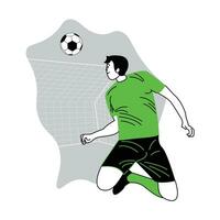 World Football Championship flat vector illustration used for graphic design ,players heading the ball