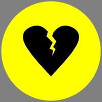 broken hearts icon on circle background vector