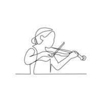 violinista dibujado en línea Estilo de Arte vector