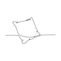 Pillow drawn in line art style vector