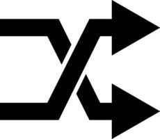 Redirection or shuffle icon vector image, two intertwining black arrows.