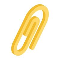 Editable isometric design vector of paperclip