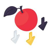 Colored design icon of falling apple vector