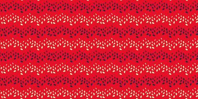 Trendy colorful seamless pattern with striped zigzag in a dot. Simple red background with lines and texture dots, drops, spots. Vector hand drawn sketch shape. Design for fashion, textile, fabric