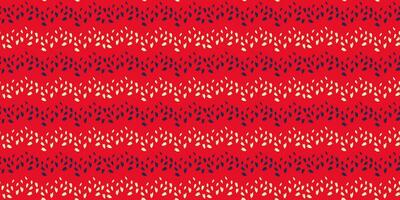 Trendy colorful seamless pattern with striped zigzag in a dot. Simple red background with lines and texture dots, drops, spots. Vector hand drawn sketch shape. Design for fashion, textile, fabric