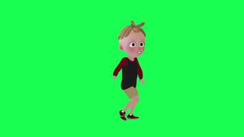 3d baby jongen dansen salsa chroma sleutel geconfronteerd hoek video