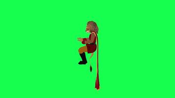 3d animated lion king playing piano isolated right angle green screen video