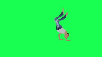 3d tall bald skinny addict man rapping green screen isolated left angle video