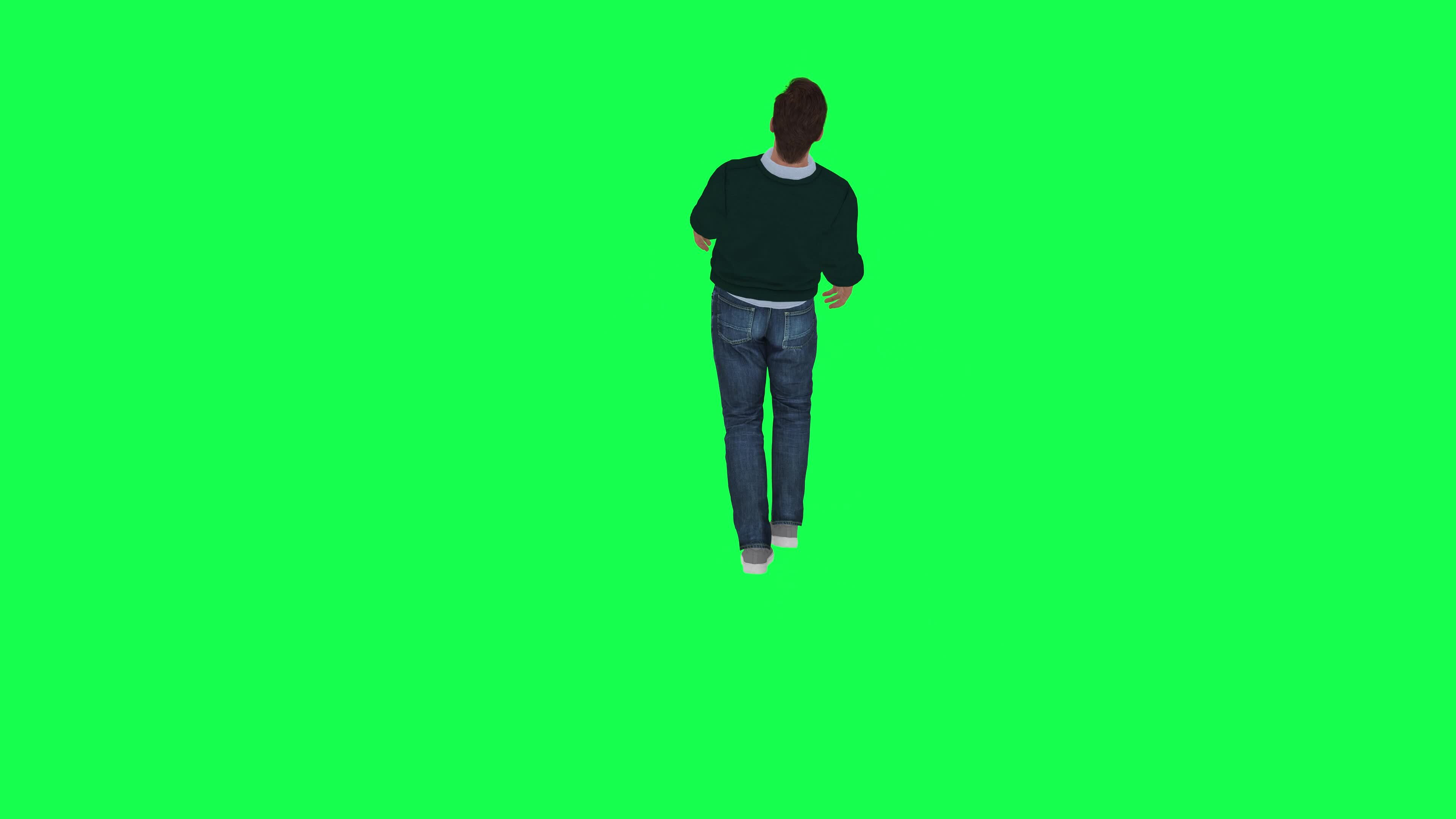 Back View Walking Green Screen Footage Stock Video Footage for Free