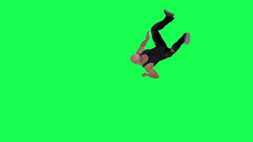 Criminal man and drug addict gangster with athletic body in green screen with ta video