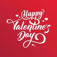 Lettering Happy Valentines Day banner, Valentines Day greeting card template with typography text happy valentines day and red heart and line on background. Vector illustration