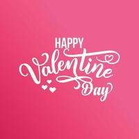 Lettering Happy Valentines Day banner, Valentines Day greeting card template with typography text happy valentines day and red heart and line on background. Vector illustration