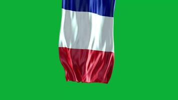 Francia bandera ondulación en verde pantalla video