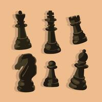 Vector isolated illustration of chess set. Chess icons.