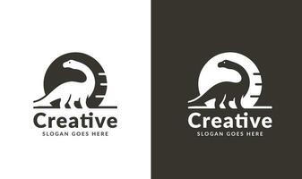 Silhouette of a Dinosaur in Dual-Tone Branding vector