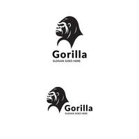 Majestic Gorilla Emblem Duo in Monochrome vector