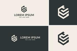 Geometric Elegance, Monochrome Logo Design Set vector