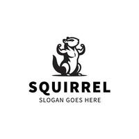 Cheerful Squirrel Logo in Monochrome Style vector