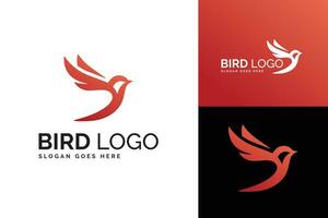 Dynamic Bird Logo Across Dual-Tone Background vector