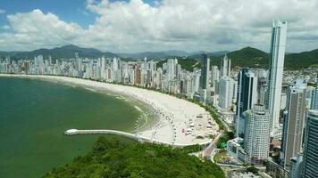 Balneario Camboriu city in Brazil with beach and ocean. video