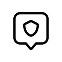 Security Chat icon in trendy outline style isolated on white background. Conversation silhouette symbol for your website design, logo, app, UI. Vector illustration, EPS10.