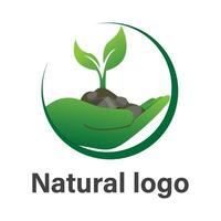 Natural logo design vector template