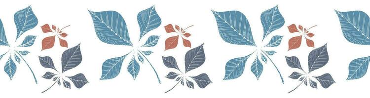 Leaves and flowers. Hand-drawn graphics. Seamless patterns for fabric and packaging design. A textile pattern. vector