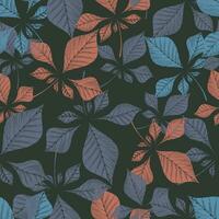 Leaves and flowers. Hand-drawn graphics. Seamless patterns for fabric and packaging design. A textile pattern. vector