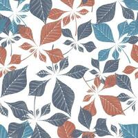 Leaves and flowers. Hand-drawn graphics. Seamless patterns for fabric and packaging design. A textile pattern. vector