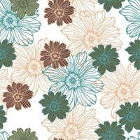 Leaves and flowers. Hand-drawn graphics. Seamless patterns for fabric and packaging design. vector