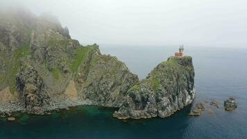 An old ruined lighthouse on Askold Island in the East Sea video