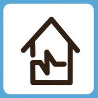 a house with an ecg icon on it vector