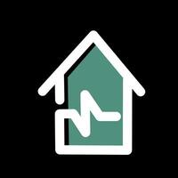 a house with an ecg icon on it vector