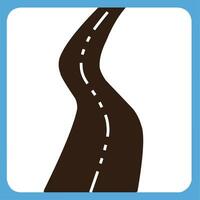 a road with a white line on it vector