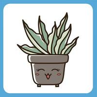 vector illustration of cute cactus with white background, cactus flat icon, sitting cactus plant