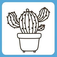 cactus icon vector, flat icon, stroke outline icon set isolated on white background flat vector illustration, mobile app business icon.