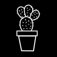 un cactus planta en un maceta en un negro antecedentes vector