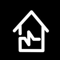 a house with an ecg icon on it vector