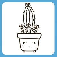 blanco antecedentes cactus icono vector, plano icono, carrera contorno icono conjunto aislado en blanco antecedentes plano vector ilustración, móvil aplicación negocio icono.