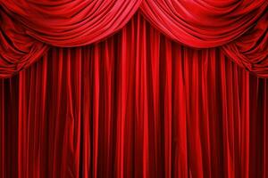 AI generated red curtains design photo