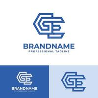 Modern Initials GE Logo, suitable for business with GE or EG initials vector