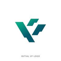 inicial letra vf logo diseño modelo vector ilustración