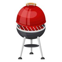 grill with a raised lid. Vector illustration on a white background