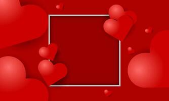 amor antecedentes con suave rojo colores en un enamorado tema. caja para entrando texto. adecuado para San Valentín día o amor carteles vector