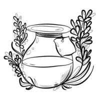 bottle of lavender essential oil vector illustration